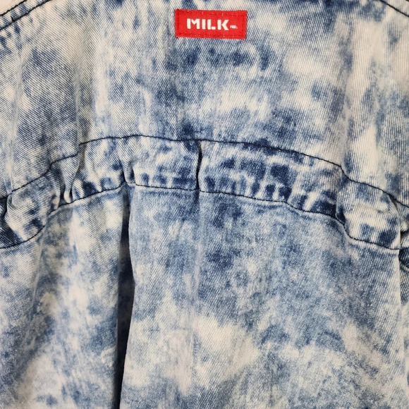 Vintage 90s Milkfed Acid Wash Denim Mini Dress Sopia Coppola One Size Japan - Picture 13 of 16